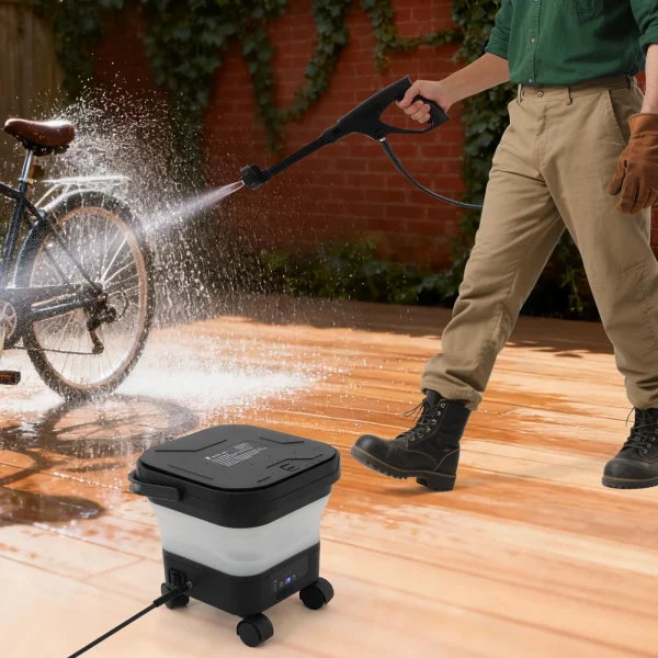 Portable Foldable Sprayer Washer, Car Wash Machine with High-Pressure Water Gun, Multifunction Pressure Washer for Backyard - Image 2