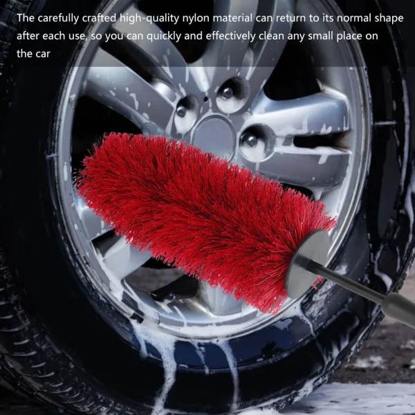 45cm Car Wheel Rim Tire Cleaning Brush Soft Bristle Cleaner Non Scratch Car Detailing Washing Tool Soft Bristle Cleaner Car Care - Image 3