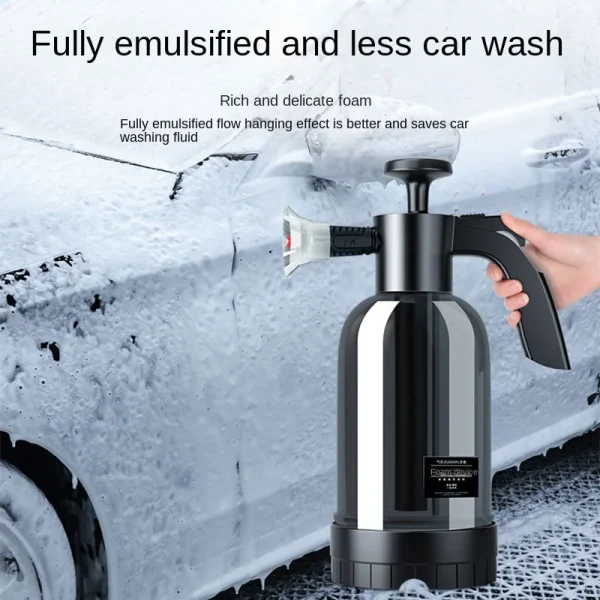 2L Hand Pump Foam Sprayer with 3 Types of Nozzle Hand Pneumatic Foam Cannon Snow Foam Car Wash Spray Bottle Car Window Cleaning - Image 3