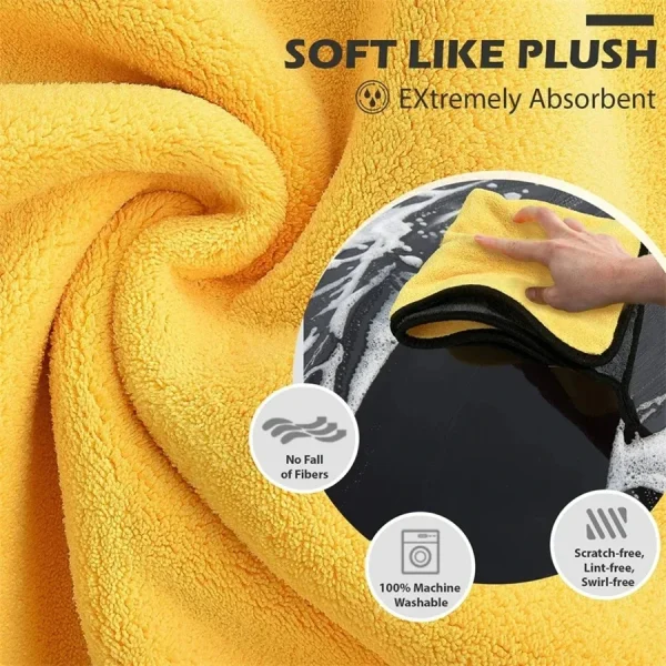 1/2/6 Pack Car Cleaning Cloth Professional Cleaning Car Wiping Microfiber Towel Car Wash Towel Accessories - Image 3