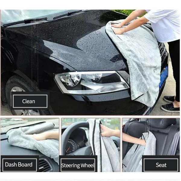 SEAMETAL Microfiber Car Washing Towel Ultra-Soft Car Cleaning Towels High Absorbent Drying Cloth Wash Towel for Car Detailing - Image 6